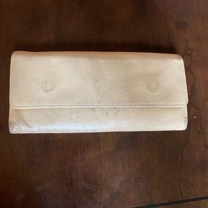 Beige leather HOBO wallet